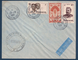 CACHET " ARCHIPEL KERGUELEN MADAGASCAR " Du 29.12.1951 + " MESSAGERIES MARITIMES VERCORS " Sur LETTRE ENVELOPPE - ...-1955 Vorphilatelie