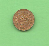 America California Token HALF DOLLAR 1853 Gettone Fake Faux SOUVENIR Jeton California Fractional & Pioneer Gold Coin - Monetary/Of Necessity