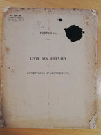 L4 - 1891 Portugal Liste Des Journaux Et Conditions D' Abonnement N°500-24 PTT POSTES - Postadministraties