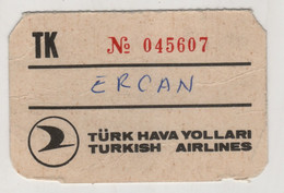 TURKISH AIRLINES BAGGAGE TAG ,CYPRUS ,ERCAN AIRPORT - Etichette Da Viaggio E Targhette