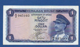 BRUNEI - P. 1a – 1 Ringgit / Dollar 1967 XF/aUNC, Serie A/2 945103 - Brunei