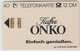 GERMANY - Kaffee Onko 2 , S 08/90 , 120.000 Tirage ,used - S-Series: Schalterserie Mit Fremdfirmenreklame