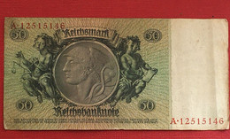 Deutschland 50 Reichsmark Reichsbanknote 30.März 1933 50 Reichsmark Banknote 30.03.1933 Gebraucht-Bilet Banque Allemagne - 50 Mark