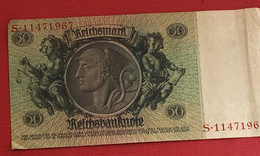 Deutschland 50 Reichsmark Reichsbanknote 30.März 1933 50 Reichsmark Banknote 30.03.1933 Gebraucht-Bilet Banque Allemagne - 50 Mark