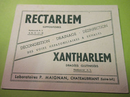 Buvard Ancien/Pharmacie/Rectarlem Suppositoires/Laboratoires  P. Maignan/ CHATEAUBRIANT (44) / Vers 1950     BUV616 - Chemist's