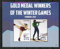 Olympische Spelen 2014 , Gambia - Blok Postfris - Winter 2014: Sotschi