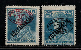 1623- DEBRECZEN - FIRST ISSUE - 1919 - SC#: 2N49,2N49a - MH - - Debreczen