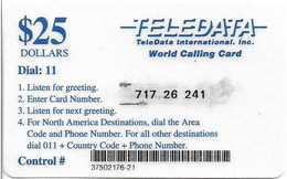 USA - Harris Teledata Military Card, Dial 11 (Blue Face Value), 25$, Used - Sonstige & Ohne Zuordnung