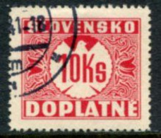 SLOVAKIA 1939 Postage Due  10 Kc Without Watermark  Used .  Michel Porto 11 - Oblitérés