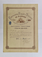 PORTUGAL-PORTO- Companhia Fiação E Tecidos De Alcobaça-Titulo De Uma Acção 100$00-Nº 18194 - 9 De Dezembro De 1946 - Tessili