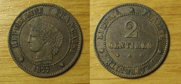 Cérès - 2 Centimes 1877 A - 2 Centimes