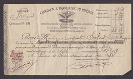 FRANCE QUITANCE ASSURANCES TIMBRE FISCAL 10 C 1917 - Lettres & Documents