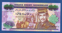 BRUNEI - P.21 – 25 Ringgit / Dollars 1992 UNC, Serie A/1 0875876 "25th Anniversary Of Accession" Commemorative Issue - Brunei