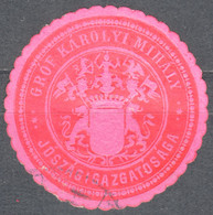 Count Károlyi Mihály PRIME MINISTER  CLOSE CINDERELLA LABEL VIGNETTE Hungary Coat Of Arms 1910 - Autres & Non Classés