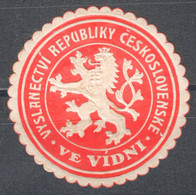 Czechoslovakia Embassy Vienna Wien CLOSE CINDERELLA LABEL VIGNETTE Austria 1930 - Sonstige & Ohne Zuordnung