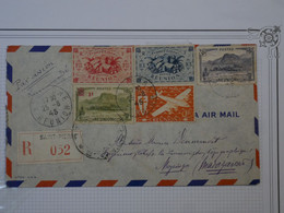 BO4 REUNION  BELLE LETTRE RECOM.  RR 1945 PAR AVION  SAINT PIERRE A MAJUNGO MADAGASCAR +FRANCE LIBRE++ AFFR. FOISONNANT - Luftpost