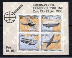 NORTH POLE POLAR FLIGHTS AMUNDSEN SOLBERG ARKTIS NORWAY NORGE NORWEGEN NORVÈGE 1980 MNH 2 STAMP EXHIBITION NORWEX 80 - Vols Polaires