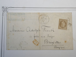 C FRANCE BELLE LETTRE RRR BALLON MONTé 28 SEPT. 1870 ETATS UNIS  +CACHET ARRIVEE BRUXELLES BELGIQUE++ + - Guerra De 1870