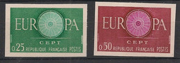 FRANCE - 1960 - N°Yv. 1266 à 1267 - Europa - VARIETE Non Dentelé / Imperf. - Neuf Luxe ** / MNH - 1951-1960