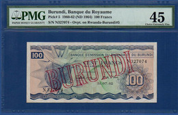 BURUNDI - P. 5 – 100 Francs 1964 XF - PMG 45, Serie N327074 - Burundi