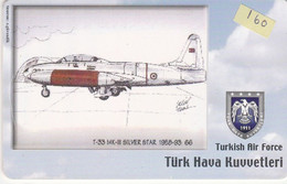 Turkey, TR-C-160, Turkish Air Force, T- 33 MK-III Silver Star 1958-93, Airplane, 2 Scans. - Türkei