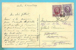 198+246 Op Kaart (Arlon) Treinstempel (ambulant) ARLON-BRUXELLES (BRUSSEL) 1 - 1922-1927 Houyoux
