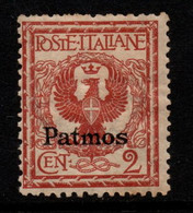 1720 - ITALY - PATMOS - 1912-1922 - SC#: 1 - MH - OVERPRINTED - Egeo (Patmo)