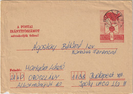 HUNGARY - 1972 1Ft Crow Type I Postal Envelope Mi.U38a - Used In OROSZLÁNY - Cartas & Documentos