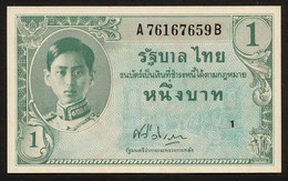 1 Baht Serie 8 Rama VIII. First Prefix 1 Thailand 1946 UNC - Thailand