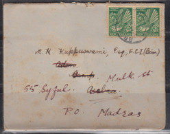 New Zealand To Aden Camp, Used Cover 1938, Redirect To Madras / India - Lettres & Documents