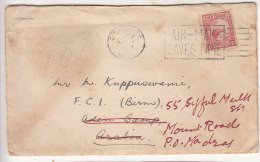 Slogan 'Air Mail Saves Time' Airmail From New Zealand To Aden, Redirect To India 1938 Cover, Kiwi Bird, - Covers & Documents