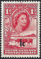 BECHUANALAND PROTECTORATE 1961 QEII 1c On 1d Rose Red Type II SG157a MH - 1885-1964 Protectorat Du Bechuanaland