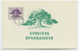 SVERIGE 10C ARBRE CARTE MAXIMUM SPARBANKER STOCKHOLM 5.6.1948 - Cartes-maximum (CM)