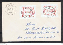 NORWAY: 24-5-82 COVERT WITH STAMPS OF DISTRIBUTING MACHINES 0.175 Ore + 0.125 Ore - TO GERMANY - Machine Labels [ATM]