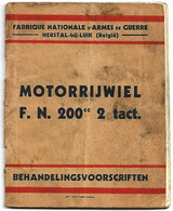 FN Herstal 200 Cc 2 Tact Handleiding Moto Motorrad Motorcycle Manuel Entretien Notice Fabrique Nationale - Motos