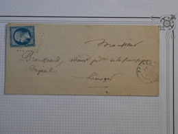 BO7 FRANCE  BELLE LETTRE  1863 BRIVE A LIMOGES  +N° 22+  +AFFRANCH. INTERESSANT++ - 1862 Napoleon III