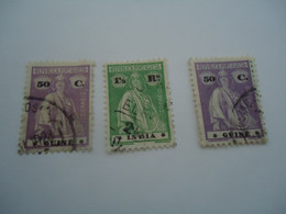 INDIA   GUINEA PORTUGAL 3 USED STAMPS PEOPLES - Lourenco Marques