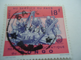 CONGO  REB USED STAMPS  SERVICE DAY  WITH POSTMARK - Otros & Sin Clasificación