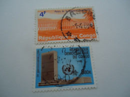 CONGO  REB  USED STAMPS BUILDING  WITH POSTMARK - Otros & Sin Clasificación