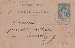 France Marcophilie - Département De L'Indre Et Loire - Sorigny - Entier Type Sage - 1877-1920: Semi Modern Period