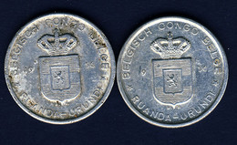 CONGO BELGE ..RUANDA URUNDI  ...2 PIECES DE 5 FRANCS    ...1956 - 1951-1960: Baldovino I