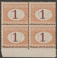 1870 Segnatasse 1 C. Quartina Sass 3 Bdf MNH** - Segnatasse