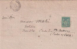 France Marcophilie - Département De L'Indre Et Loire - Ste Maure De Touraine - Lettre Type Sage - 1877-1920: Semi-Moderne