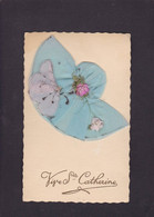 CPA Bonnet Sainte Catherine En Tissu Soie Silk écrite - Saint-Catherine's Day