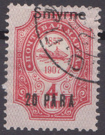 Russia Russland Levant 1909/10 Mi 41XII Used Smyrne Shifted Overprint - Turkish Empire