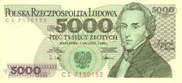 POLAND 5000 ZLOTYCH 1988 P 150c UNC SC NUEVO - Pologne