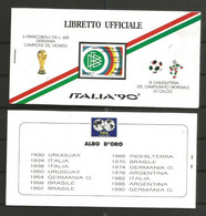 Italia '90 FIFA World Cup - Germany Champion / Winner - Official Celebrative Booklet W/ Stamps + Football Labels - Carnets