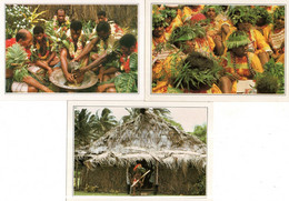 Lot De 3 CPM  ( Postcard) & Cérémonie Du Kawa  Au Fidji   Ouvéa En Nouvelle Caledonie  ..  - Edito Service S.A 1979 - Oceanië
