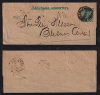 Argentina 1891 Stationery Wrapper 1c Used Local Buenos Aires Transparent Paper - Briefe U. Dokumente