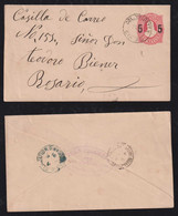 Argentina 1891 Stationery Envelope 5c Overprint COL. YRIGOYEN X ROSARIO - Lettres & Documents